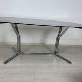 Table verre acier