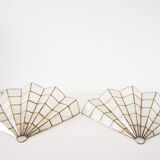 Pair of mother-of-pearl fan-shaped sconces