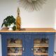 Meuble vitrine Art Déco bleu grisé