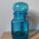 Bocal vintage en verre bleu Ariel