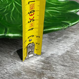 Green Ceramic Hors d'Oeuvres Dish in Leaf Shape, Art Deco Period