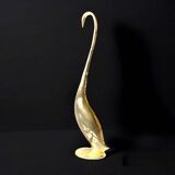 Vintage Gold Brass Heron - 43cm