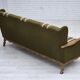 1970s, Danish 3-seater sofa, furniture wool, solid oak wood.