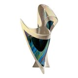 Iridescent free-form sculptural ceramic vase