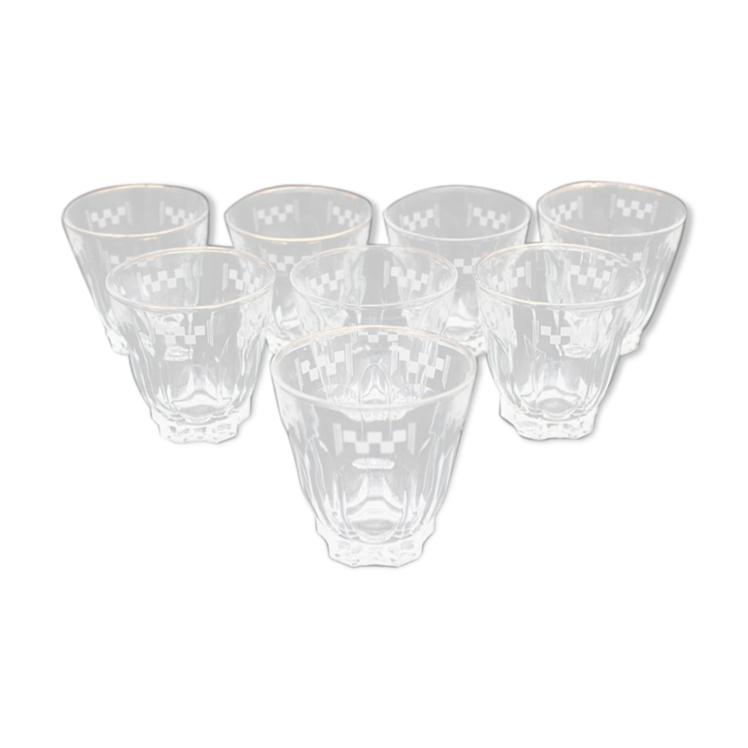9 vintage french aperitif glasses