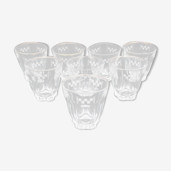 9 vintage french aperitif glasses