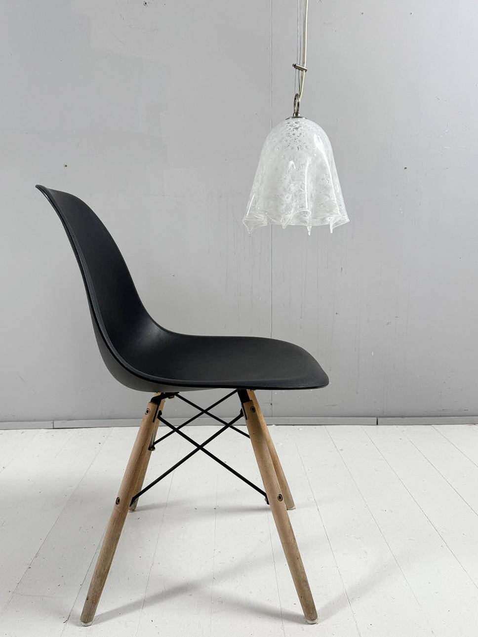 Paolo Venini. Mid-century ceiling lamp 'Fazzoletto', Murano glass, La Murrina, Italy, 1970s.