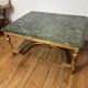 Table basse en marbre vert et bois doré, style Louis XVI / Rococo