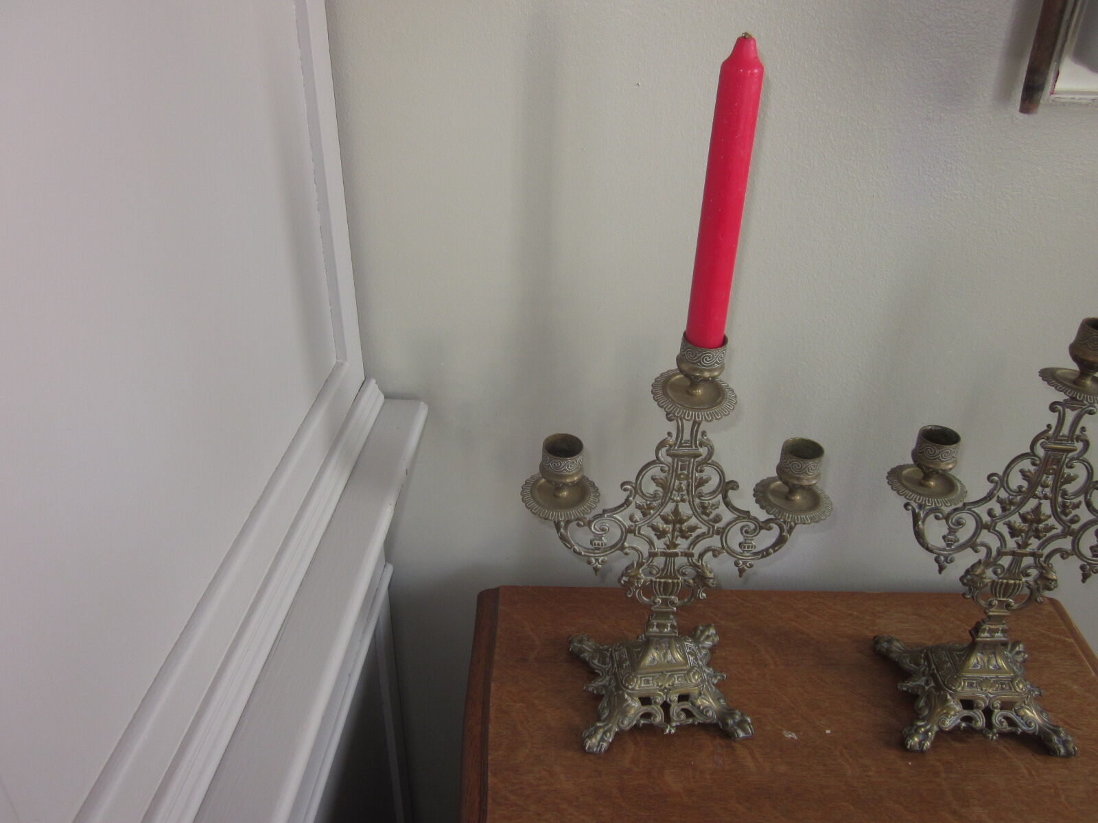 Pair of old candlestick candle holder