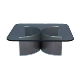 Stainless steel and glass coffee table, 1970s