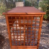 Desk and armchair rattan and vintage bamboo