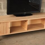 Scandinavian solid oak TV cabinet