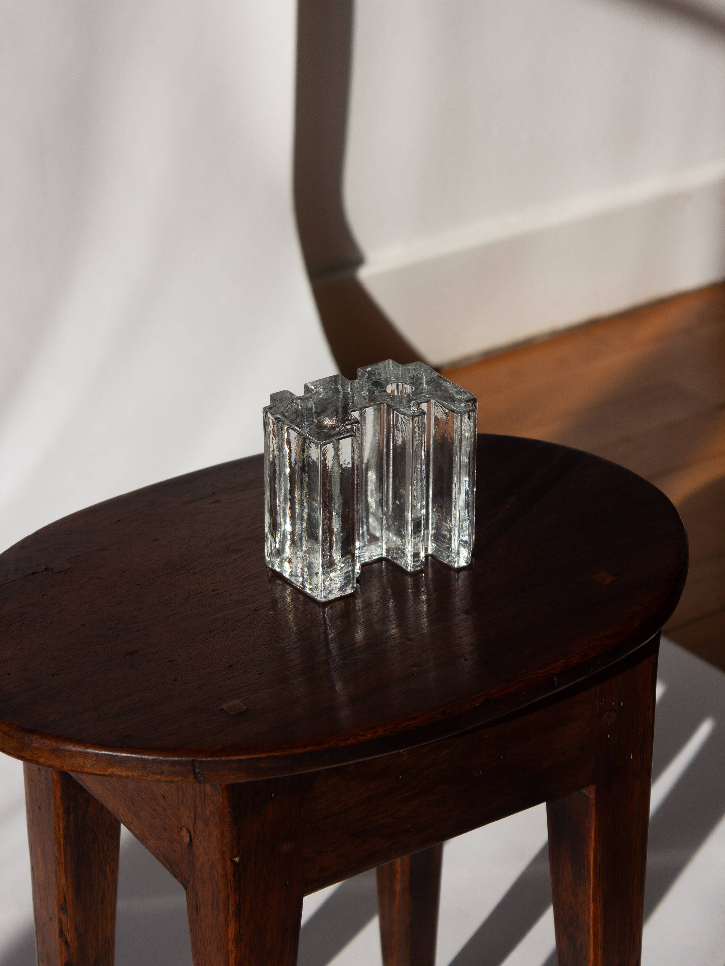 Modernist soliflore vase in molded glass, Germany, 1970s