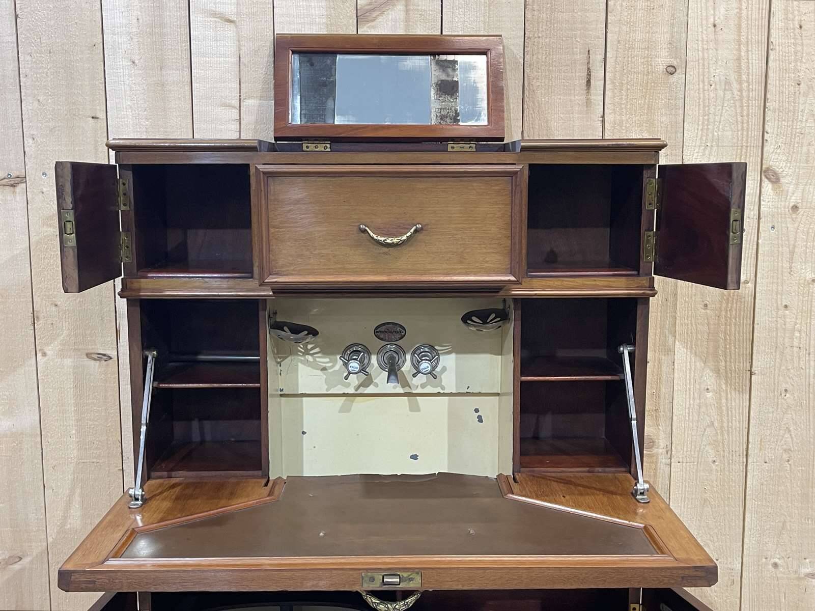 1930s mahogany boat cabin toilet furniture