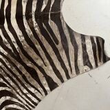 Genuine zebra print skin rug