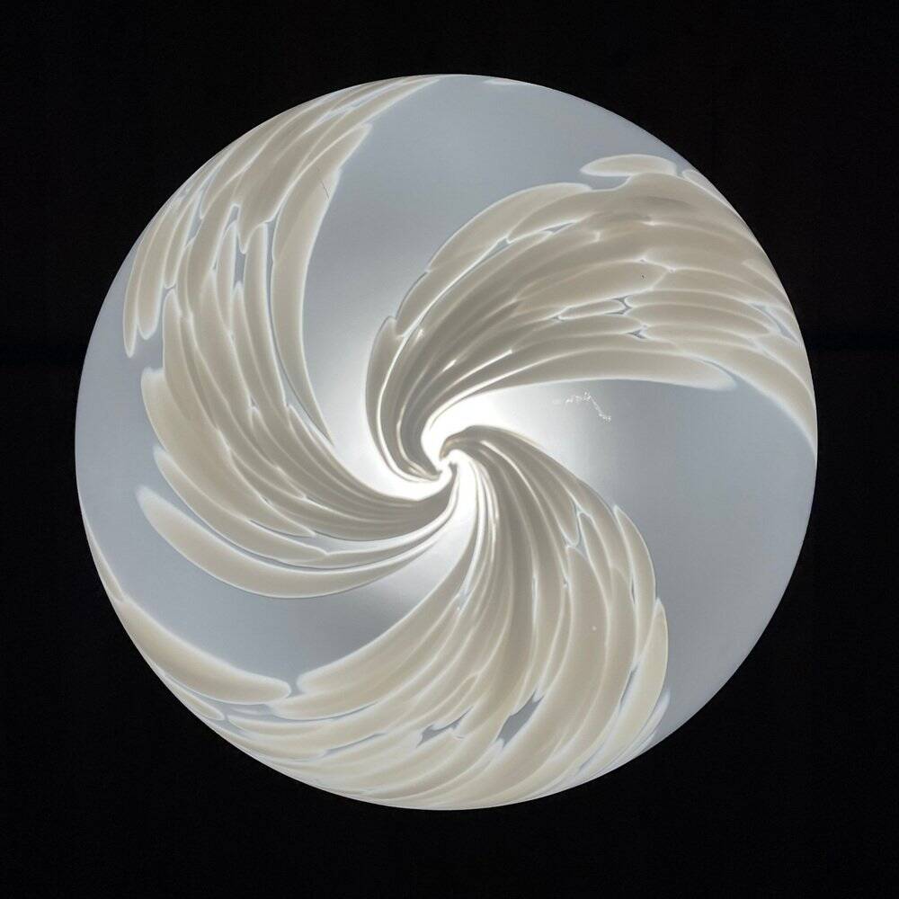 Vintage Murano glass swirling pendant lamp, Murano, Italy, 1970s.