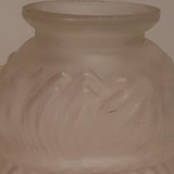 Vase in molded pressed glass frosted white stylized in art deco shapes