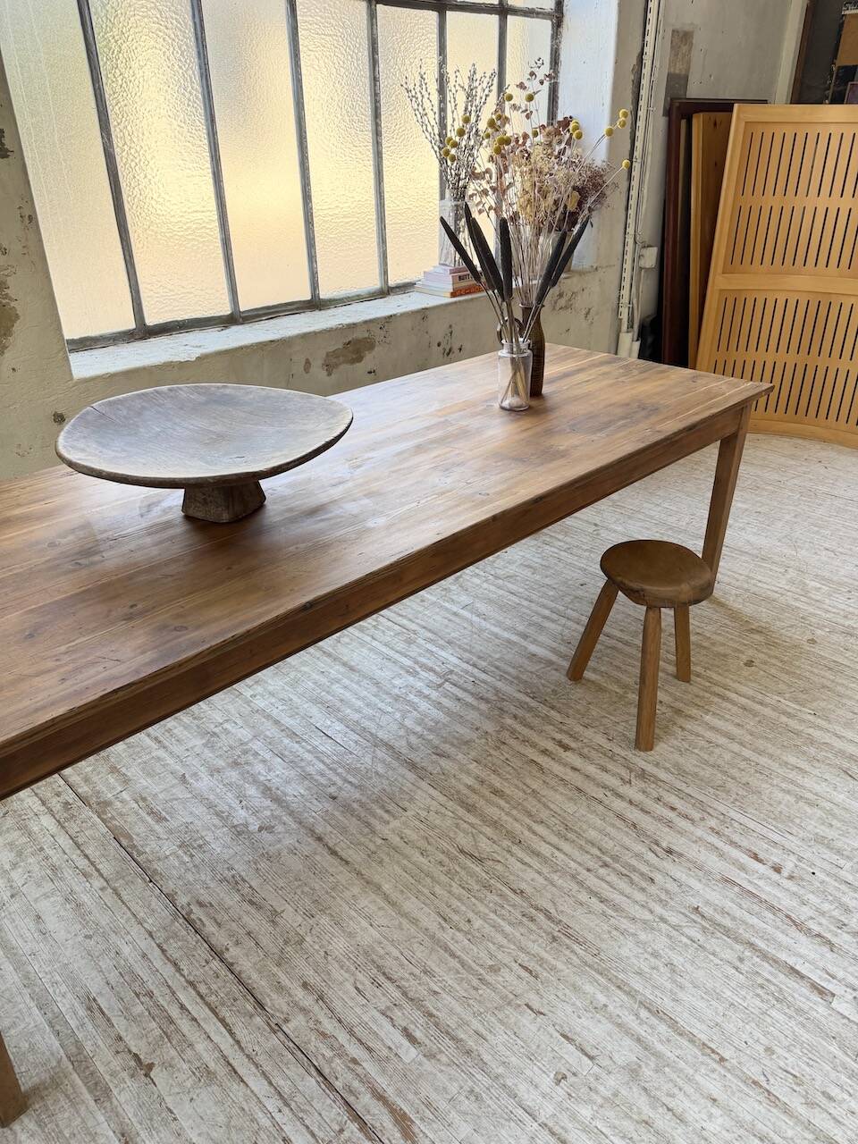 50s pine and oak farmhouse table 2.5m