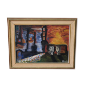 Lennart Hall, Swedish abstract painting, 1960s, Oil on panel, Framed