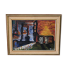 Lennart Hall, Swedish abstract painting, 1960s, Oil on panel, Framed