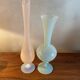 Duo de soliflores en opaline rose et bleu gris