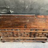 Italian chest carved wood