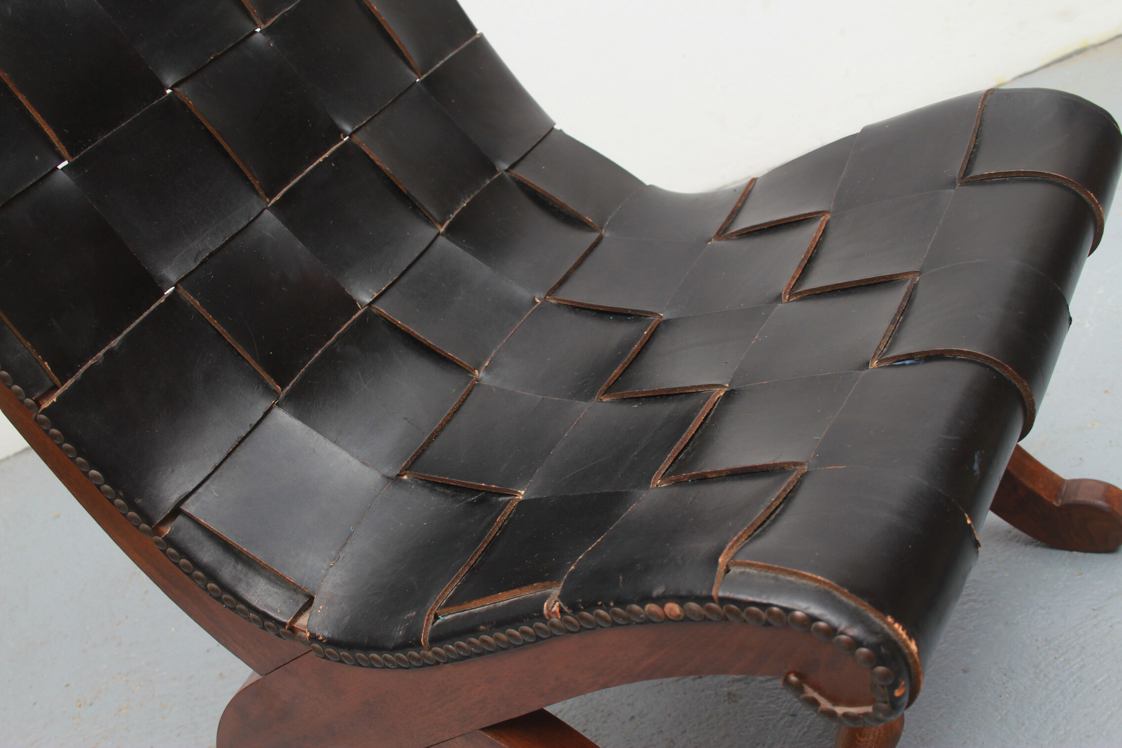 1950s chair in leather, Pierre Lottier