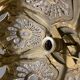 Vintage Bronze & Crystal Beaded Chandelier, 1950s