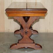 Victorian Gothic library table in antique oak