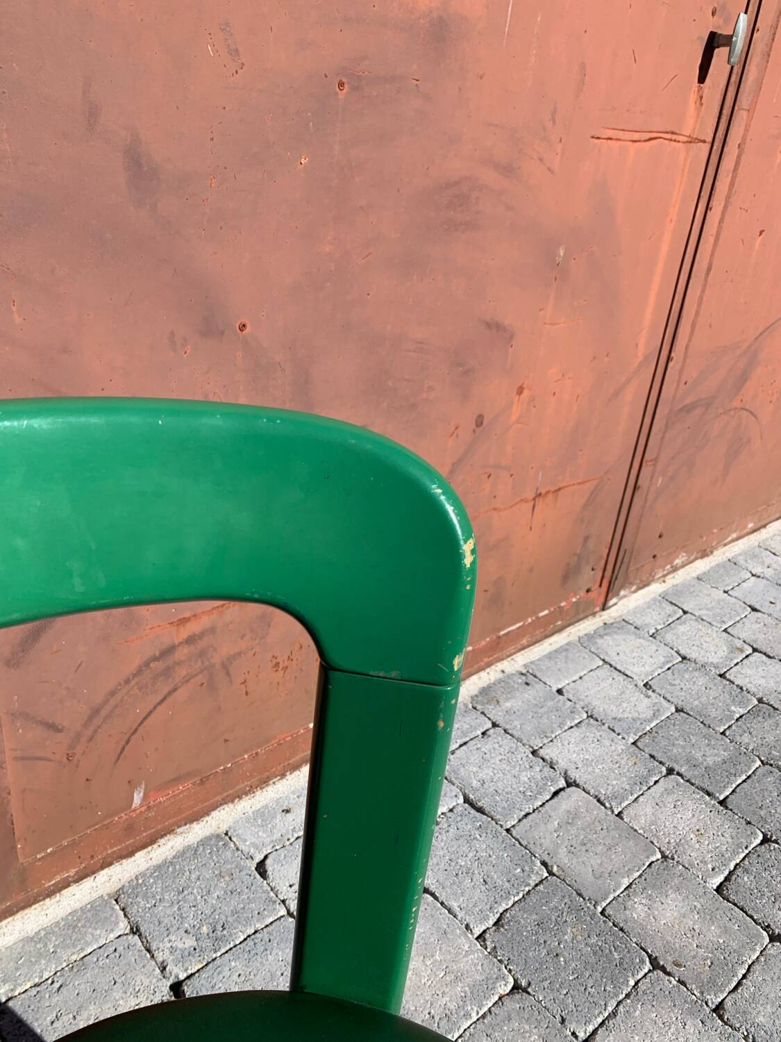 6 Bruno Rey Kush & co Green Stackable Chairs Circa 1970