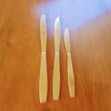 Midcentury modern gold tone flatware, 1970s