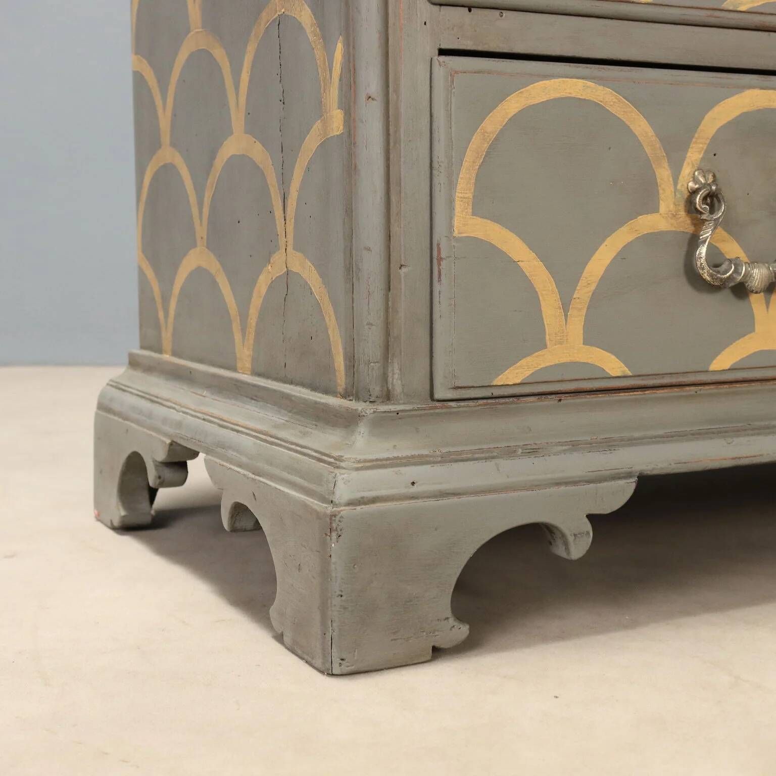 Antique drop-leaf secretary cabinet, neoclassical style, walnut, 20th century.