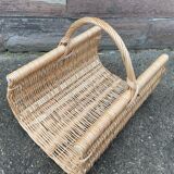 Rattan wicker log basket