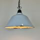 Industrial French Grey Enamel Factory Pendant Lamp, 1960s