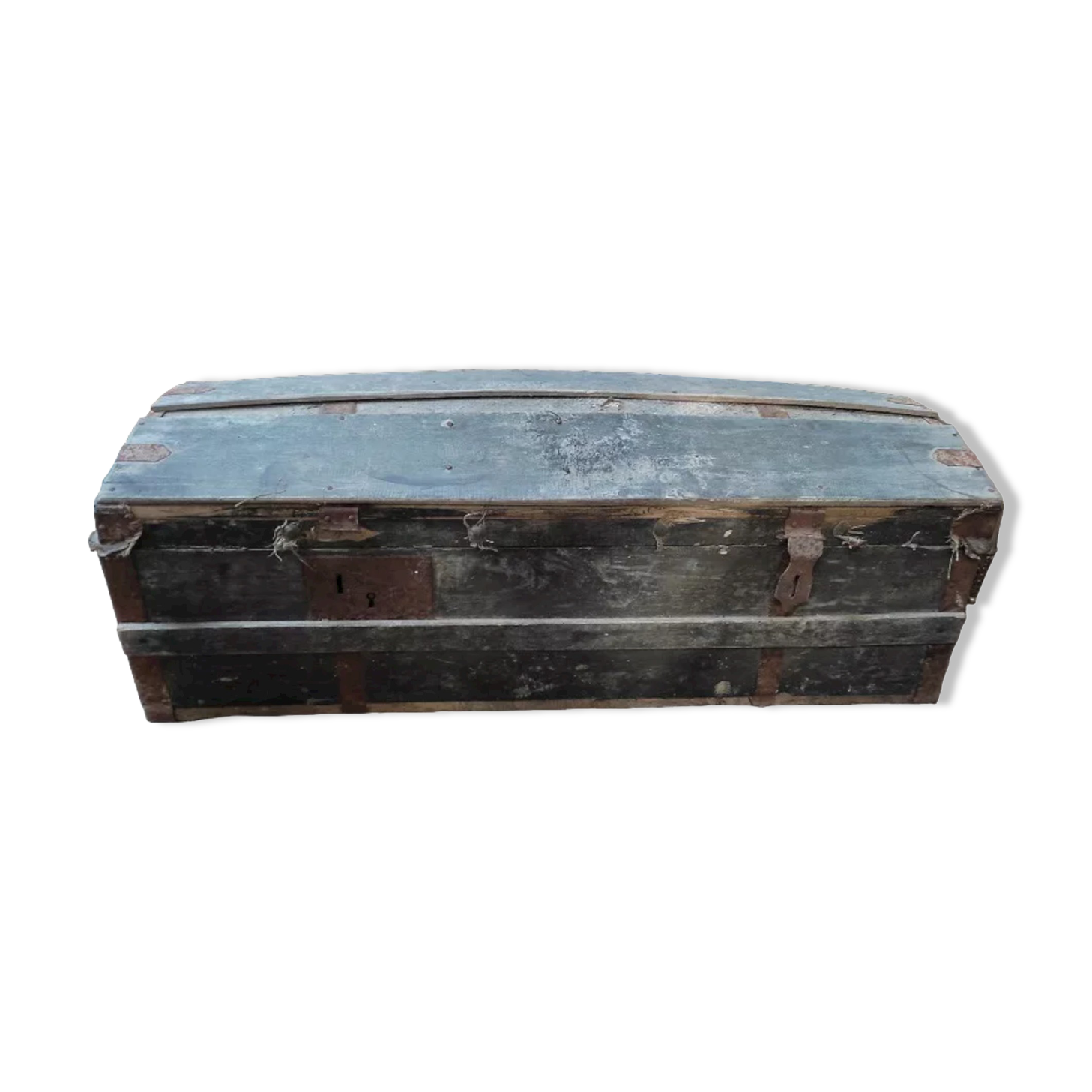 Coffre malle en bois massif boite Rangement