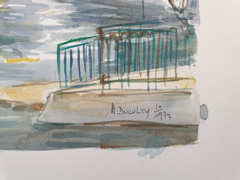 André Duculty (1912-1990) Watercolor on paper "Corsica" Signed lower right, located and dated