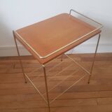 Metal and wood end table