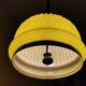 Yellow ribbed glass pull down hanging lamp 1970s