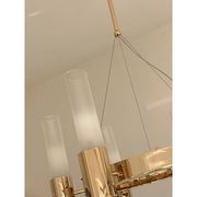 Contemporary Gold Ring Chandelier With Gradient White and Carrara Marble Glasses by Simoeng