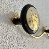 Vintage 1960 gold-plated coat rack with 3 hooks - 45 x 7 cm