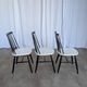 Ensemble de 3 chaises de salle à manger vintage noir et blanc, style Ilmari Tapiovaara, scandinave.