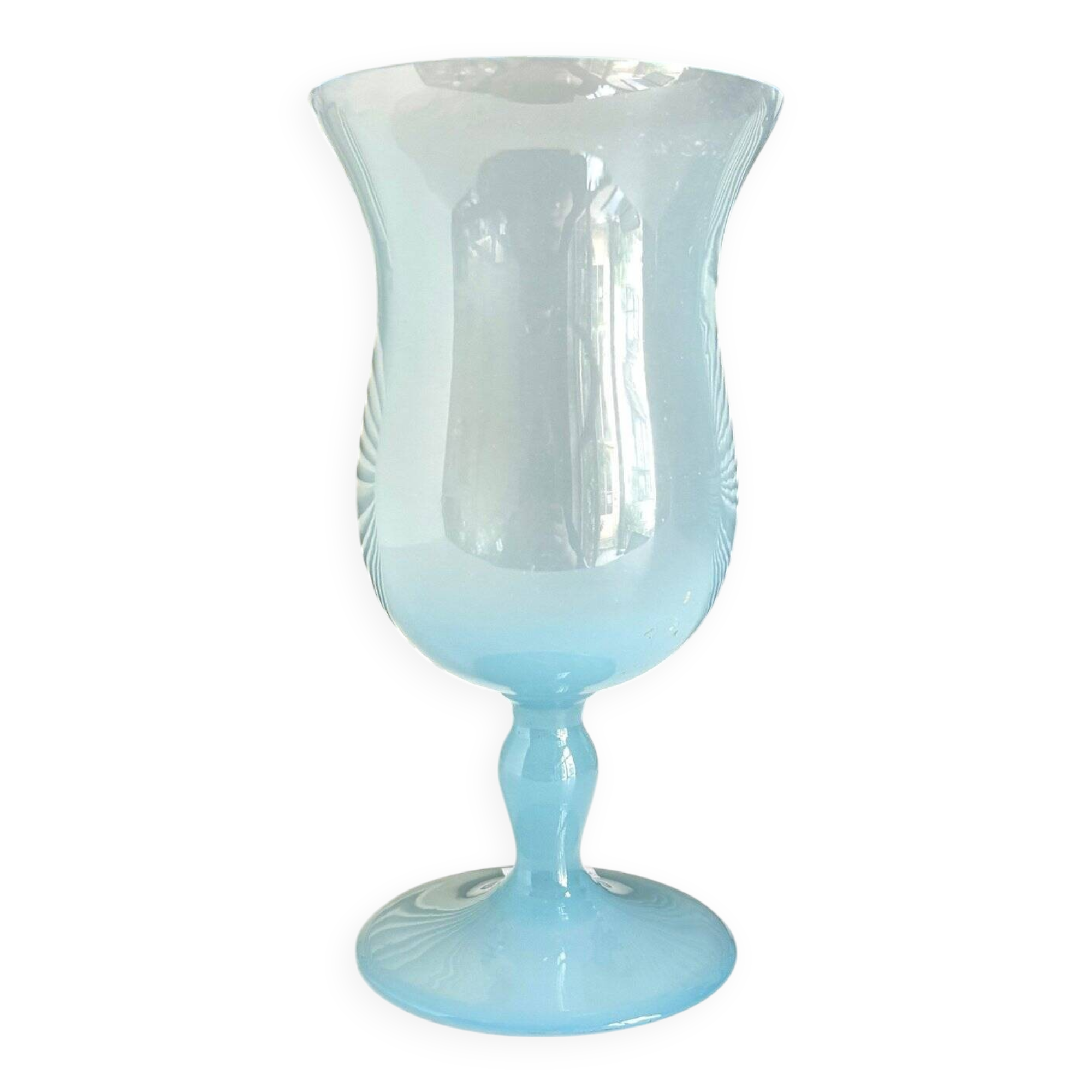 Sky blue opaline vase