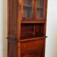 Vintage Louis Philippe style ceremonial bookcase in walnut