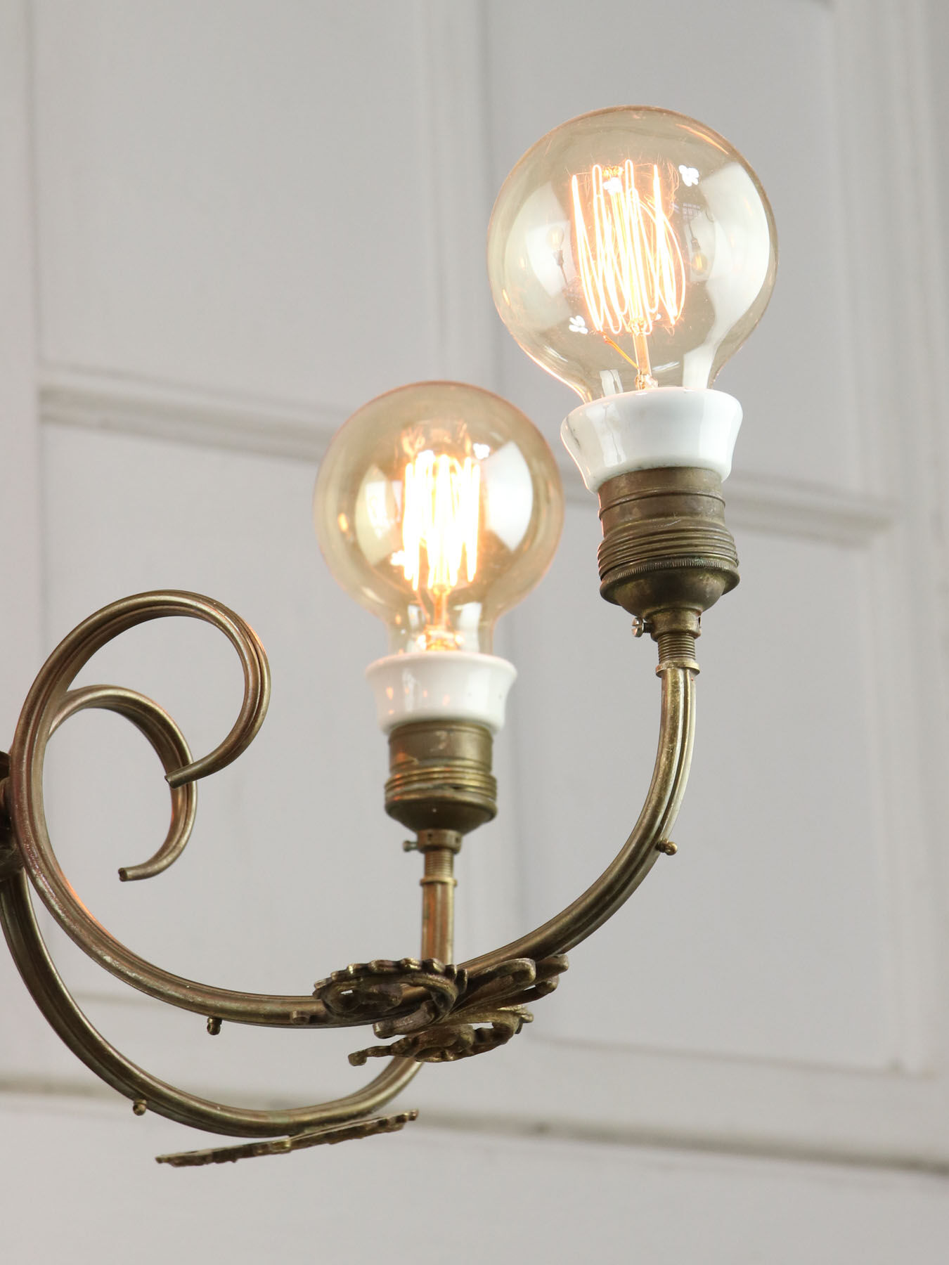 Art-deco brass chandelier, 1930s