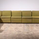Durlet 9-piece modular sofa in luxe green de ploeg fabric 1970