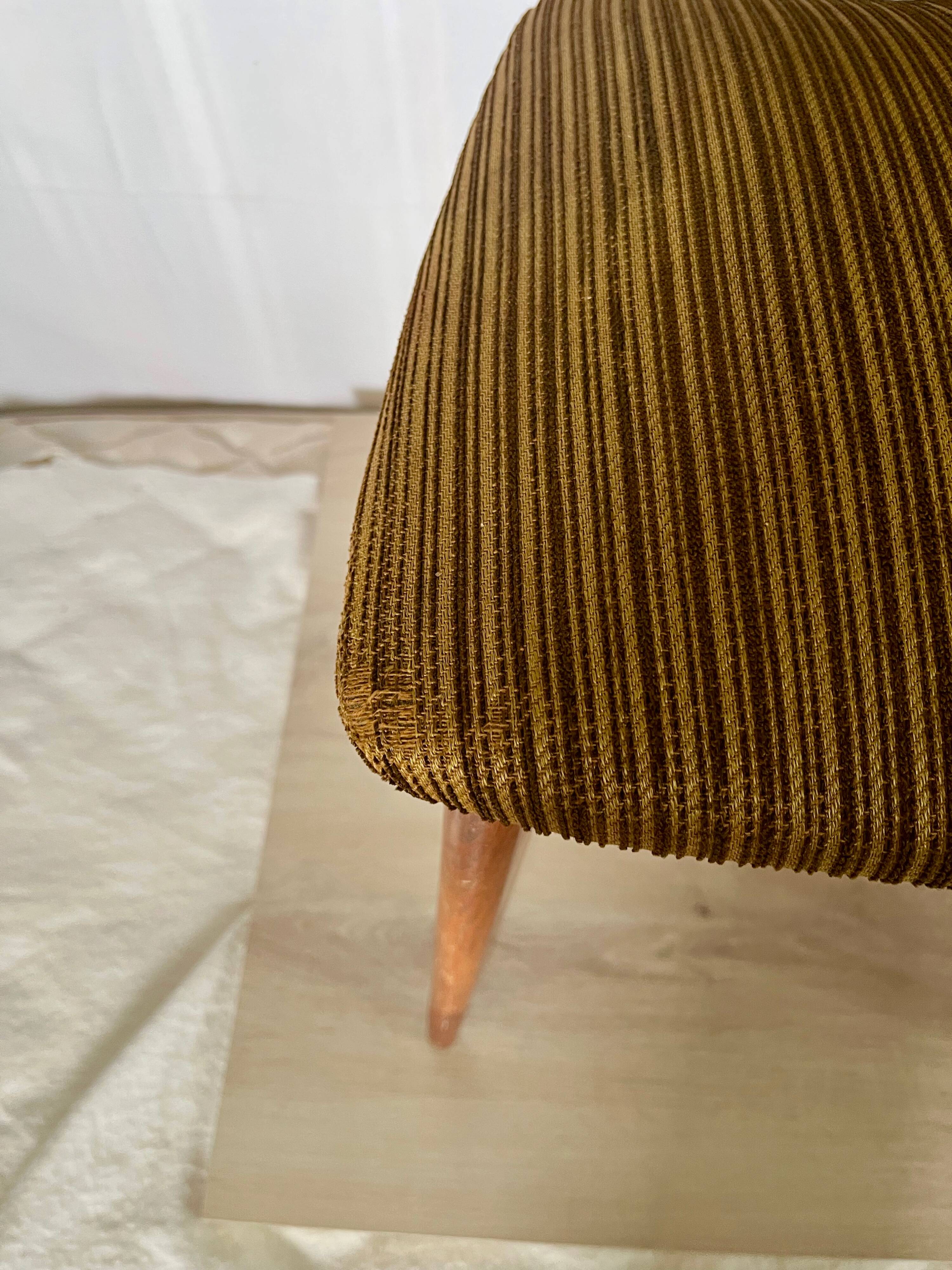 Pair of vintage chairs, in wood & green fabricpair of vintage chairs, in