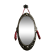Cast iron art deco bevelled mirror - 39x21cm
