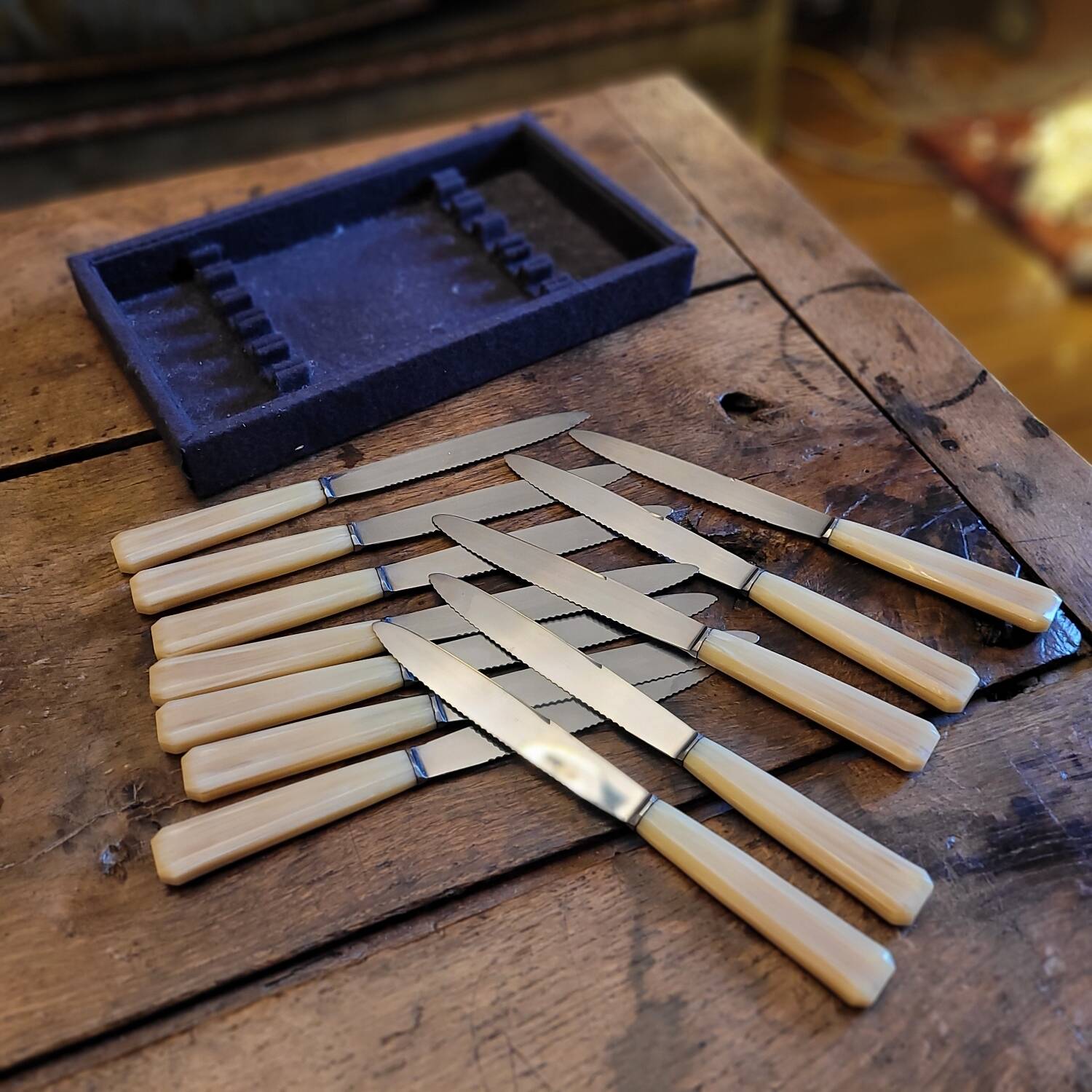 12 Rameau Sens stainless steel knives – France – 1950s/1970s