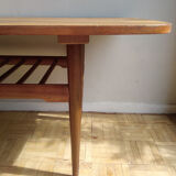 1960s blond wooden coffee table