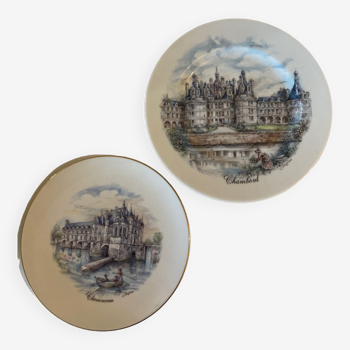 2 assiettes châteaux de la Loire